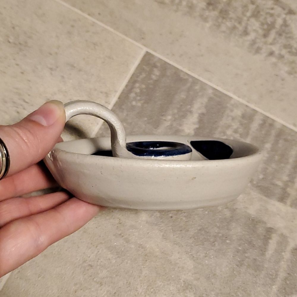 Williamsburg Pottery Single Candlestick Holder - Picture 2 of 5